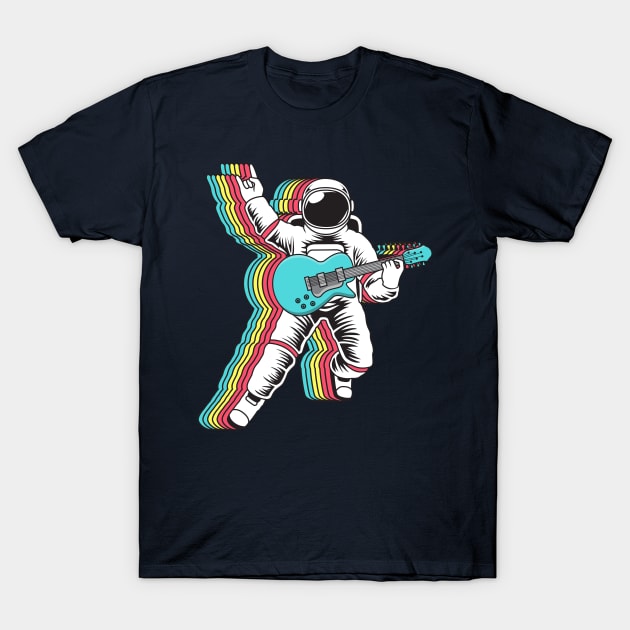 Astronaut Rock Star - Outer Space Jam Session T-Shirt by hadleyfoo